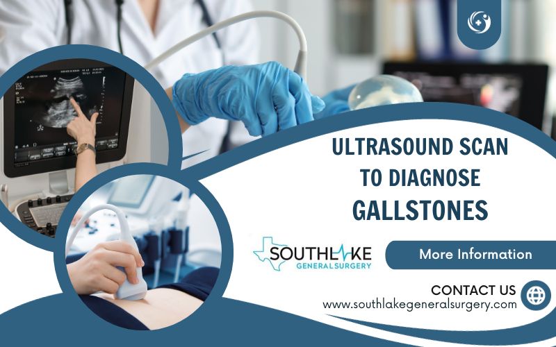 A person undergoing an ultrasound scan to diagnose gallstones