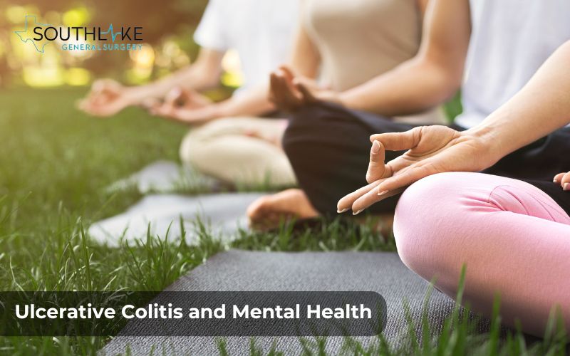 Person practicing meditation to manage stress and improve mental health while living with Ulcerative Colitis.