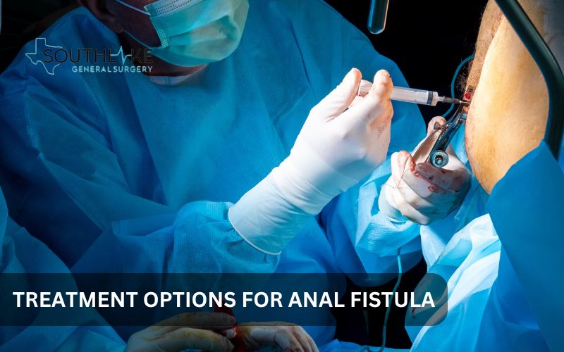 Surgeon performing a fistulotomy to treat an anal fistula.