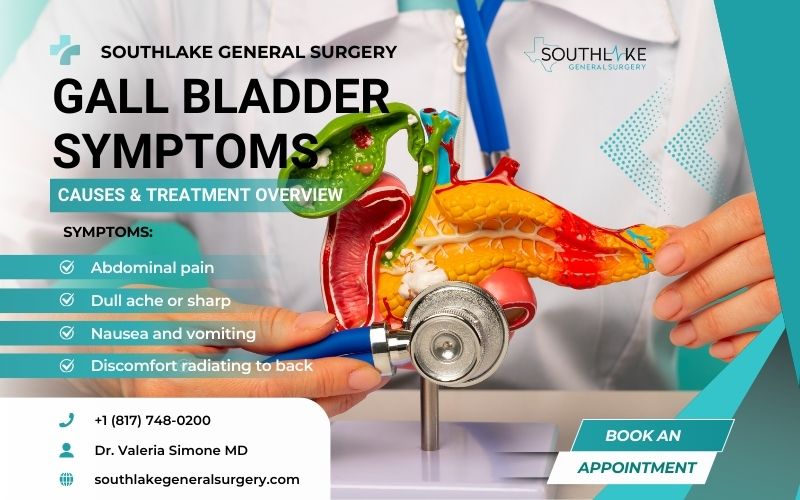 Illustration of the gallbladder's role in the digestive system.