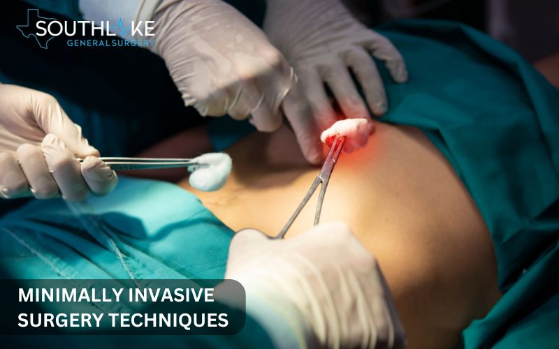 Surgeon performing a minimally invasive lipoma removal procedure using modern medical tools.